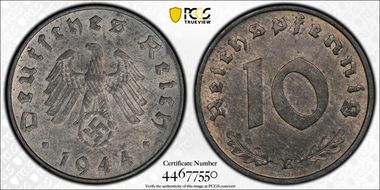 1944-E 10 Pfg J-371 MS64