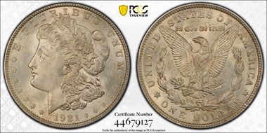 1921 $1 Morgan MS63