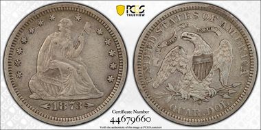 1873-S 25C Arrows VF35