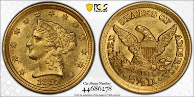 1857-D $2.50 MS61