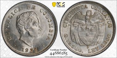 1932-B 50C Restrepo-414.18 MS63