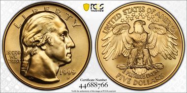 1999-W $5 Washington MS70