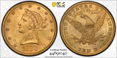 1886 $10 MS63