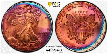 2002 $1 Silver Eagle MS68