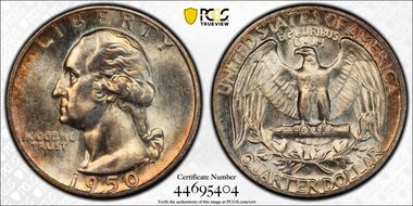 1950-S 25C MS66