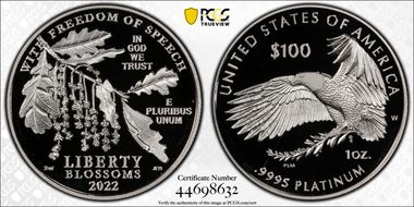 2022-W $100 Freedom of Speech First Strike PR70DCAM
