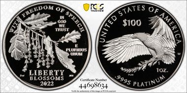 2022-W $100 Freedom of Speech First Strike PR70DCAM
