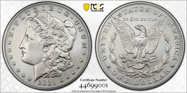2021-CC Privy $1 Morgan Dollar 100th Anniversary First Strike MS70