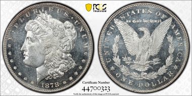1878 7TF $1 Reverse of 1878 MS63DMPL