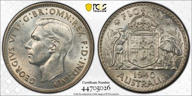 1940(m) Florin KM-40  Ag MS63