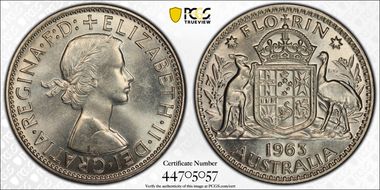1963(m) Florin KM-60  Ag MS66