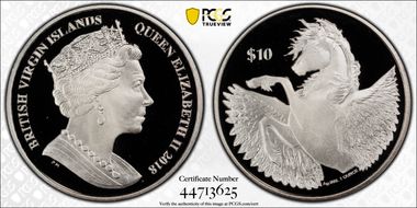 2018 $10 Pegasus PR69DCAM