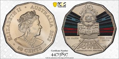 2022 50C SA Railways No. 504 Tom Barr Smith Colorized MS69