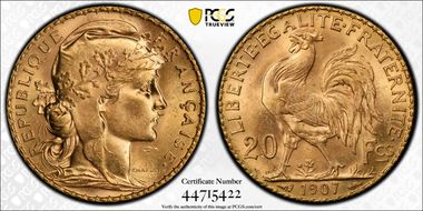 1907 20 Fr Gad-1064a F-535 Refrappe MS65