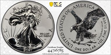 2021-S $1 Silver Eagle Rev PR - Type 2 Designer Edition PR70