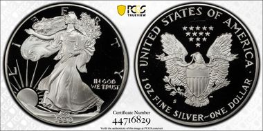 1990-S $1 Silver Eagle PR69DCAM