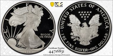 1992-S $1 Silver Eagle PR69DCAM