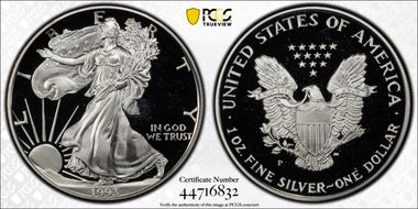 1993-P $1 Silver Eagle PR68DCAM