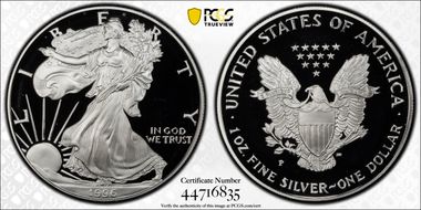 1996-P $1 Silver Eagle PR69DCAM