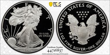 1998-P $1 Silver Eagle PR69DCAM