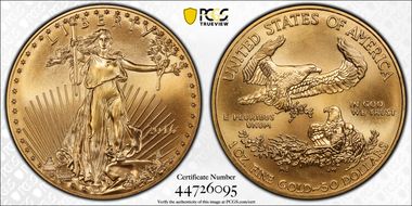 2016 $50 Gold Eagle 30th Anniversary MS67