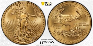 2011 $50 Eagle-25th Anniversary MS68