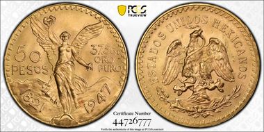 1947 50 Peso KM-481  Au N1