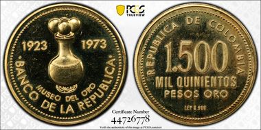 1973 1500 P Gold Museum KM-255  Au PR65