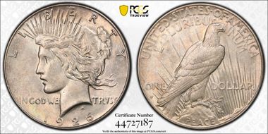 1926-S $1 VAM 4, Dot Variety AU55