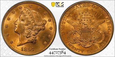 1897 $20 MS62