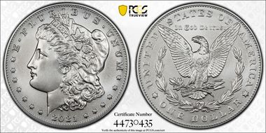 2021 $1 Morgan Dollar 100th Anniversary MS70