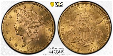 1898 $20 MS62