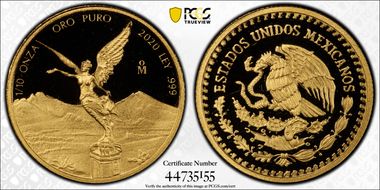 2020-Mo 1/10 oz Libertad Au PR70DCAM