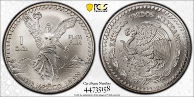 1993-Mo Onza Libertad Ag MS66