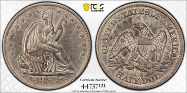 1853 50C Arrows & Rays N1