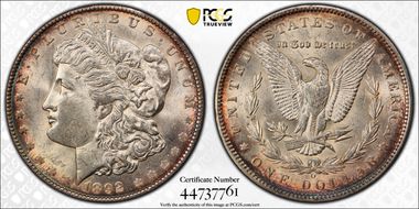 1892-O $1 Doubled Ear, VAM 5(7) MS62