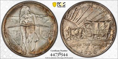 1938-D 50C Oregon MS67+ 