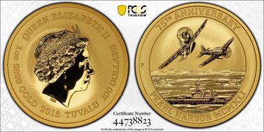 2016-P $100 Pearl Harbor MS70