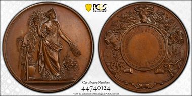 (1860-79) Medal Saint-Omer Society of Agriculture Bronzed Cu SP63