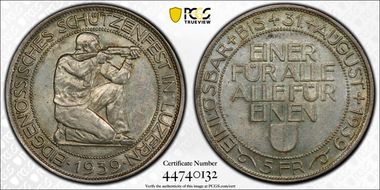 1939 B 5 Fr Luzern R-909a AU58