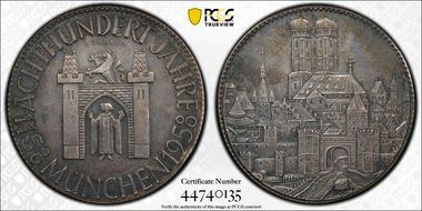 1958 Thaler X#M360 800th Anniversary AU58