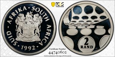 1992 2 Rand Coin Minting PR68DCAM