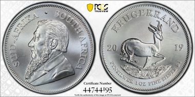 2019 1 Rand Krugerrand Silver MS68
