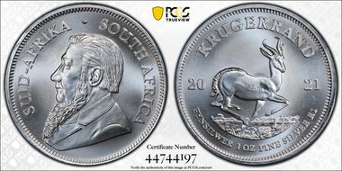 2021 1 Rand Krugerrand Silver MS68