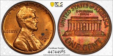 1961-D 1C MS63RB