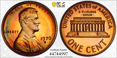 1970-S 1C Large Date PR67RB