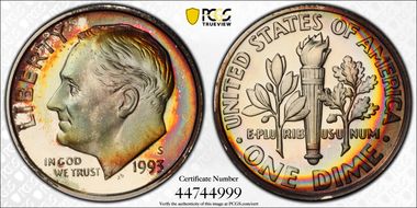 1993-S 10C Silver PR67DCAM