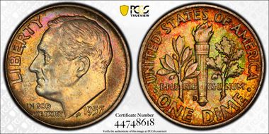 1957-D 10C MS66