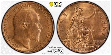 1908 1D S-3990 MS65RB