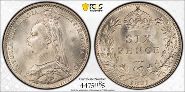 1891 6D S-3929 MS65